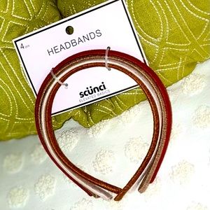 3/13💄scunci elevated basics thin suede headbands — 4 pack